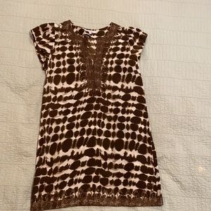 Calypso St. Barth brown and white dress
